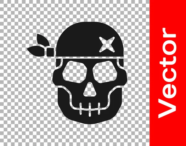 Icono Black Skull Aislado Sobre Fondo Transparente Feliz Fiesta Halloween — Vector de stock