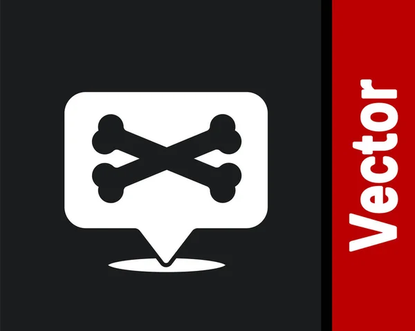 Weißes Piratensymbol Auf Schwarzem Hintergrund Vektor — Stockvektor