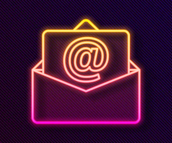 Glowing Neon Line Mail Mail Icon Isolated Black Background Envelope — Stock Vector