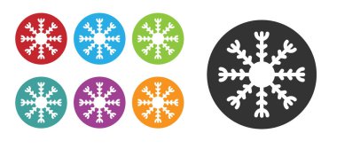 Siyah Kar Tanesi simgesi beyaz arkaplanda izole edildi. Simgeleri renklendirin. Vektör.
