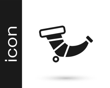 Siyah Av boynuzu simgesi beyaz arka planda izole edilmiş. Vektör.