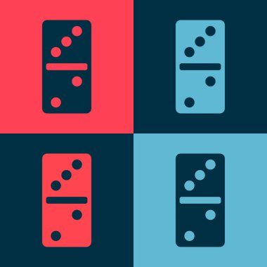 Pop Art Domino simgesi renk arkaplanında izole edildi. Vektör.
