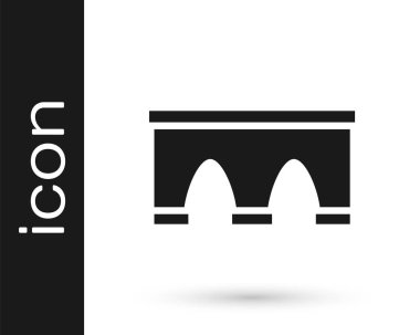 Tren simgesi için Siyah Köprü beyaz arkaplanda izole edildi. Vektör.