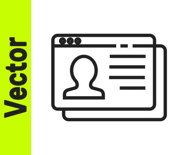 Siyah çizgi beyaz arkaplanda izole edilmiş simgeye devam et. Özgeçmiş başvurusu. Profesyonel personel aranıyor. Personel analizi devam ediyor. Vektör.