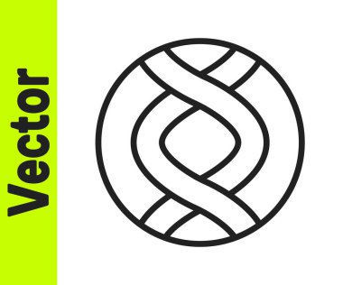 Beyaz arkaplanda siyah çizgi DNA sembolü izole edilmiş. Genetik mühendisliği, genetik testler, klonlama, babalık testleri. Vektör.