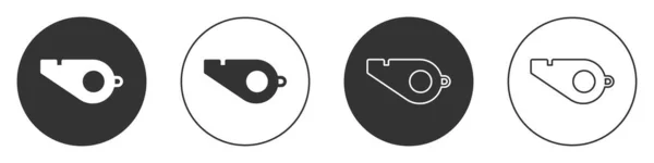Icona Del Fischio Nero Isolata Sfondo Bianco Simbolo Dell Arbitro — Vettoriale Stock