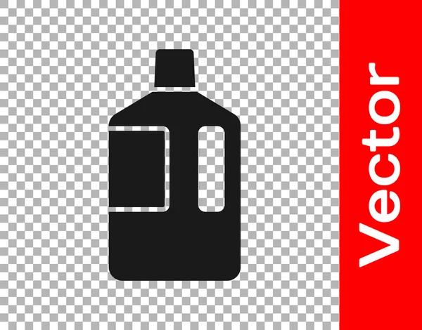 透明な背景にきれいな水のアイコンと黒の大きなボトル クーラー用のプラスチック容器 ベクターイラスト — ストックベクタ