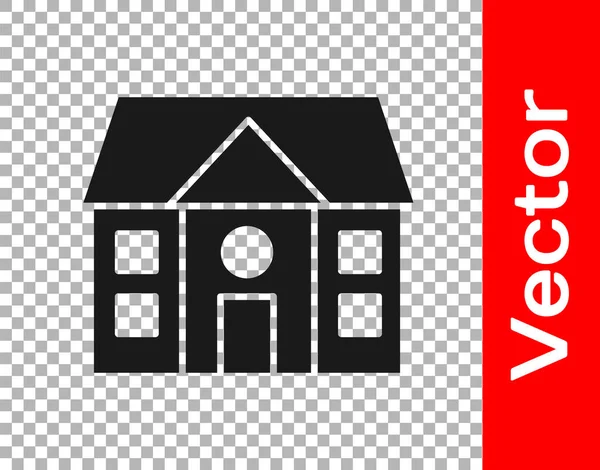 Иконка Черного Дома Изолирована Прозрачном Фоне Домашний Символ Векторная Миграция — стоковый вектор