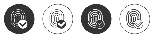 Svart Fingerprint Ikon Isolerad Vit Bakgrund Ikonen För Appar Identifieringsskylt — Stock vektor