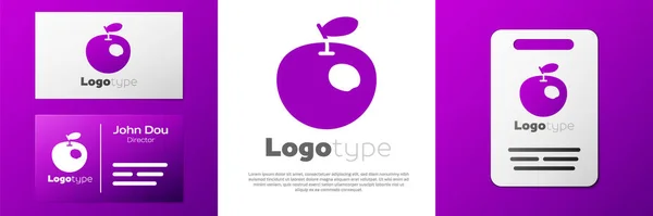Logotyp Genetycznie Zmodyfikowana Ikona Jabłka Wyizolowana Białym Tle Owoce Gmo — Wektor stockowy