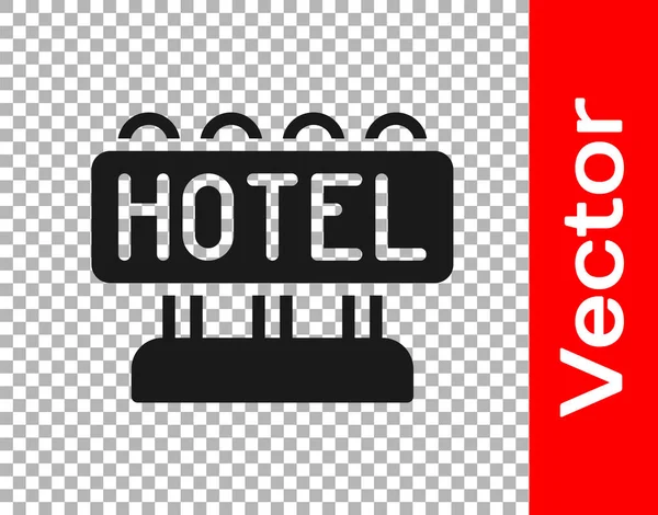 Black Signboard Publicidad Exterior Con Texto Icono Del Hotel Aislado — Vector de stock