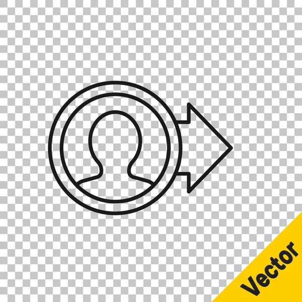 Černá Čára Vytvoří Ikonu Obrazovky Účtu Izolovanou Průhledném Pozadí Vektor — Stockový vektor