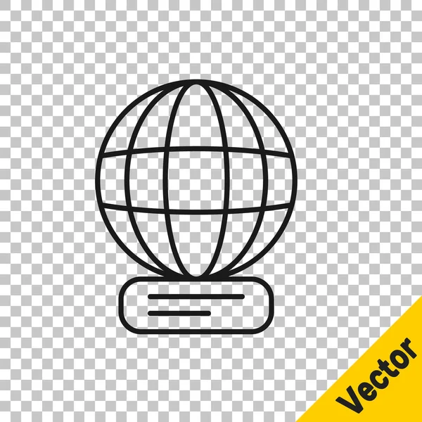 Schwarze Linie Weltweites Symbol Isoliert Auf Transparentem Hintergrund Pin Auf — Stockvektor