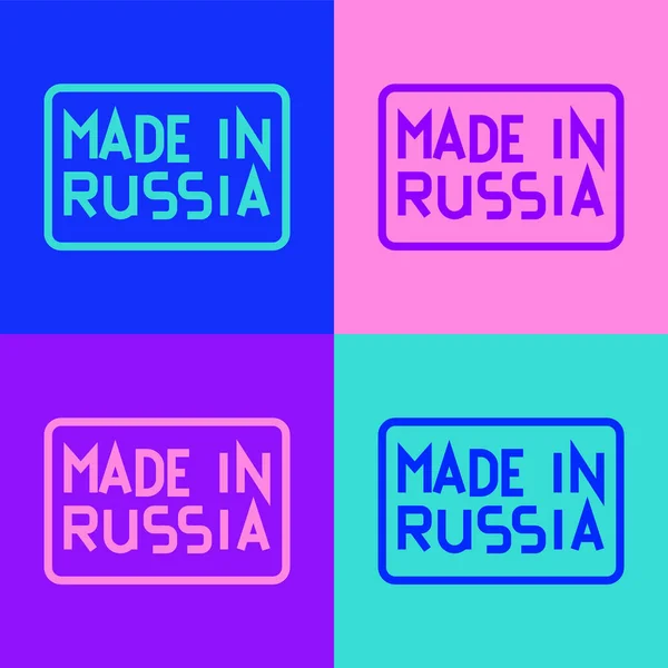 Pop Art Line Made Russia Ikona Izolované Barevném Pozadí Vektor — Stockový vektor