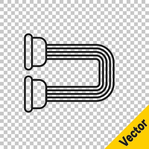 Черная Линия Груди Экспандер Значок Изолирован Прозрачном Фоне Вектор — стоковый вектор