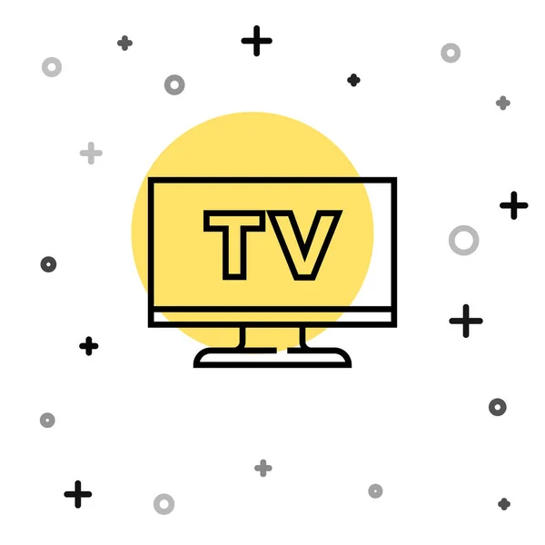 Schwarze Linie Smart Symbol Isoliert Auf Weißem Hintergrund Fernsehzeichen Zufällige — Stockvektor
