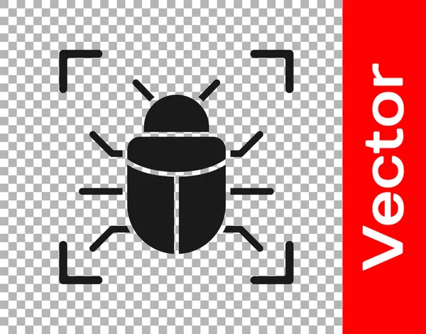 Icona Del Concetto Bug Black System Isolata Sfondo Trasparente Concetto — Vettoriale Stock
