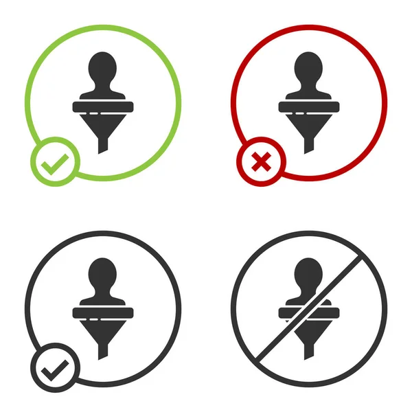 Zwarte Hoofd Jacht Pictogram Geïsoleerd Witte Achtergrond Zakelijk Doelwit Teken — Stockvector