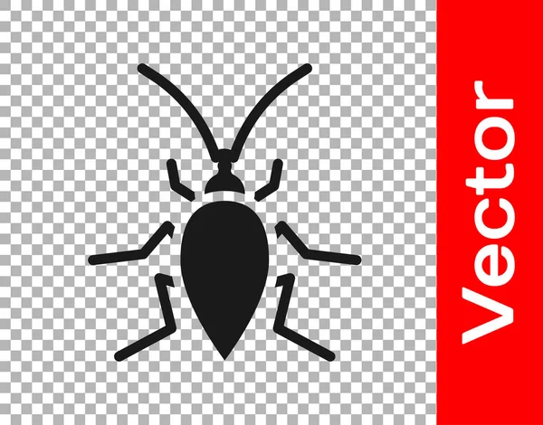 Icono Cucaracha Negra Aislado Sobre Fondo Transparente Vector — Vector de stock