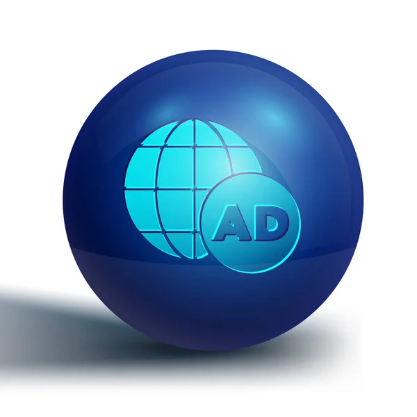 Icono Publicidad Azul Aislado Sobre Fondo Blanco Concepto Proceso Marketing — Archivo Imágenes Vectoriales