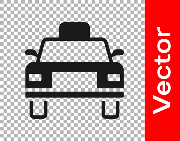 Black Taxi Car Icon Isolated Transparent Background Vector — Stock Vector