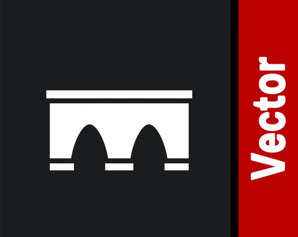 Белый Мост Иконки Поезда Изолирован Черном Фоне Вектор — стоковый вектор