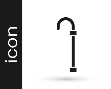 Siyah baston simgesi beyaz arka planda izole edilmiş. Vektör.