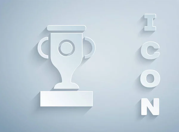 Icône Coupe Papier Award Cup Isolée Sur Fond Gris Symbole — Image vectorielle