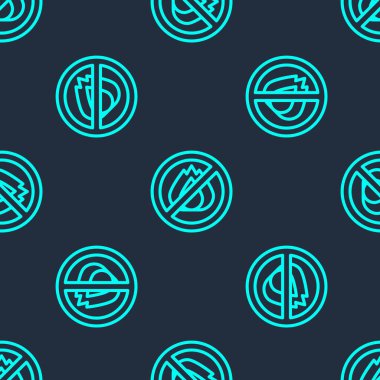 Yeşil hat. Ateş simgesi yok. Mavi arka planda kusursuz desen izole edildi. Yangın yasağı ve yasak. Vektör.