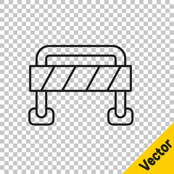 Ligne Noire Icône Barrière Routière Isolée Sur Fond Transparent Symbole — Image vectorielle