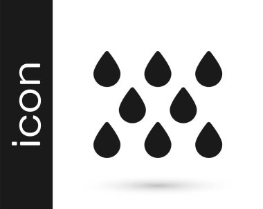 Siyah Su bırakma simgesi beyaz arkaplanda izole edildi. Vektör.