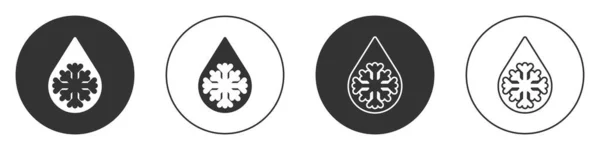 Чорна Піктограма Розморожування Ізольована Білому Тлі Від Льоду Води Символ — стоковий вектор