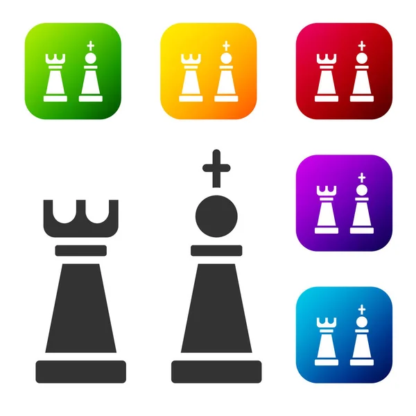 Черный Шахматный Значок Белом Фоне Бизнес Стратегия Игра Управление Финансы — стоковый вектор