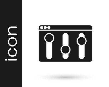 Siyah Tarayıcı ayarı simgesi beyaz arkaplanda izole edildi. Ayarlama, servis, bakım, onarım, onarım. Vektör.