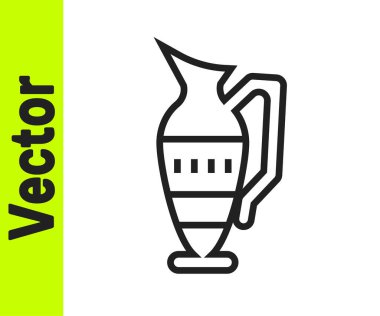 Siyah çizgi Kadim amfora simgesi beyaz arkaplanda izole edildi. Vektör.