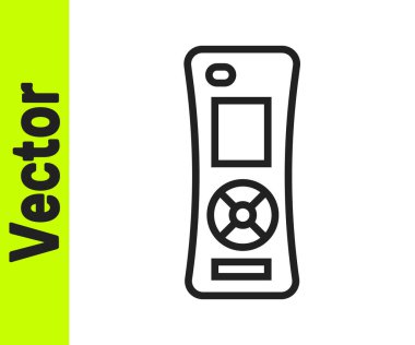 Siyah çizgi uzaktan kontrol simgesi beyaz arkaplanda izole edildi. Vektör.