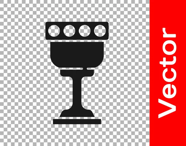 Черный Средневековый Кубок Значок Изолирован Прозрачном Фоне Святой Грааль Вектор — стоковый вектор