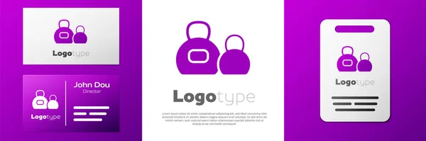 Logotype Kettlebell Icon Isolated White Background Sport Equipment Logo Design — Stock Vector