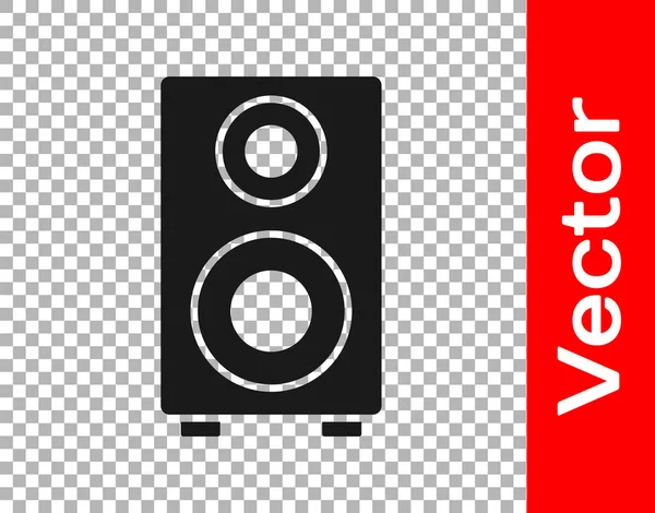 Ícone Alto Falante Preto Estéreo Isolado Fundo Transparente Alto Falantes — Vetor de Stock