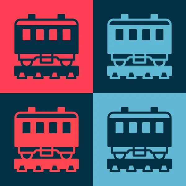 流行艺术乘用车图标隔离的色彩背景 铁路运输 — 图库矢量图片