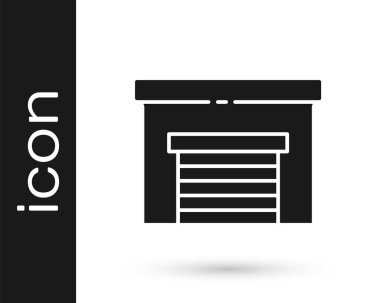 Gri Garaj simgesi beyaz arkaplanda izole edildi. Vektör İllüstrasyonu.