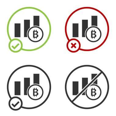 Siyah Pie grafiksel bitcoin simgesi beyaz arkaplanda izole edildi. Diyagram çizelgesi. Çember düğmesi. Vektör.