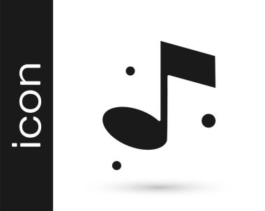 Siyah Müzik, beyaz arkaplanda izole edilmiş ton simgesi. Vektör.