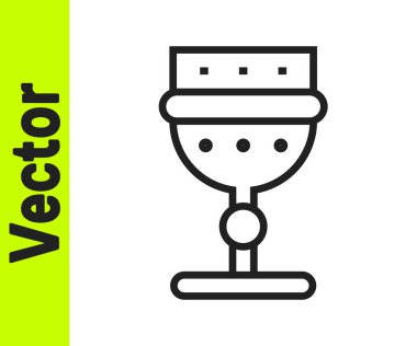 Siyah çizgi Ortaçağ kadeh ikonu beyaz arkaplanda izole edilmiş. Vektör.