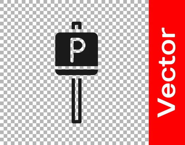 Schwarzes Parksymbol Isoliert Auf Transparentem Hintergrund Straßenschild Vektor — Stockvektor