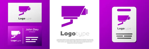 Logotype Icône Caméra Sécurité Isolée Sur Fond Blanc Modèle Conception — Image vectorielle