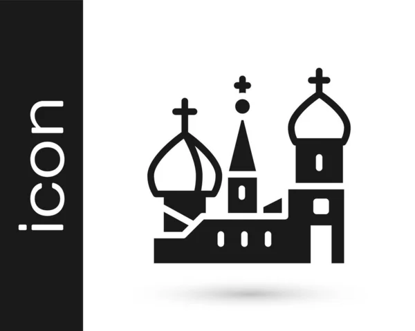 Schwarzes Moskauer Symbol Basilius Kathedrale Russische Ikone Auf Weißem Hintergrund — Stockvektor