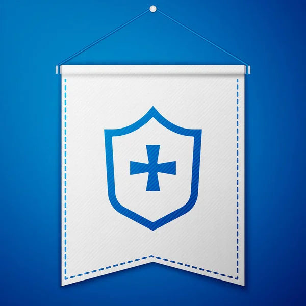 Ikona Blue Shield Odizolowana Niebieskim Tle Podpis Strażnika Bezpieczeństwo Ochrona — Wektor stockowy