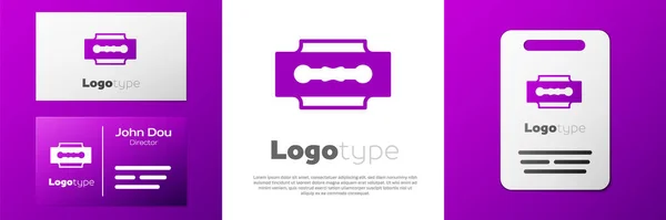 Logotype Icône Rasoir Lame Isolée Sur Fond Blanc Modèle Conception — Image vectorielle