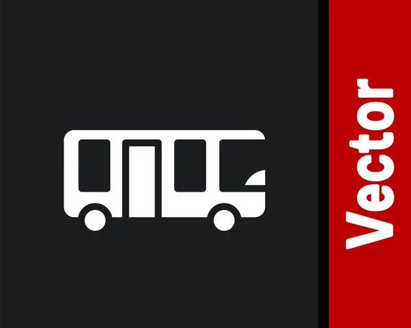 Weißes Flughafenbus Symbol Isoliert Auf Schwarzem Hintergrund Vektor — Stockvektor